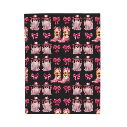 Pink Western Plush Blanket: Glam Cowgirl Home Decor Throw
