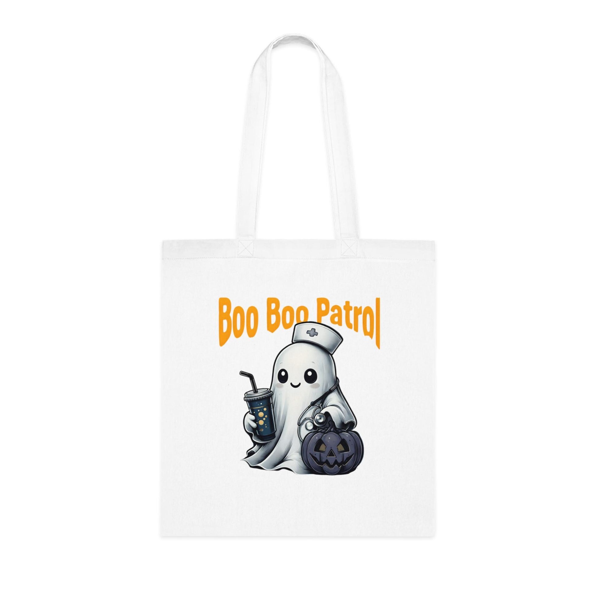 Boo Boo Patrol Nurse Halloween Tote Bag, Cute Ghost Design, Trick or Treat Bag, Halloween Party, Spooky Season Essential, Nurses Gift
