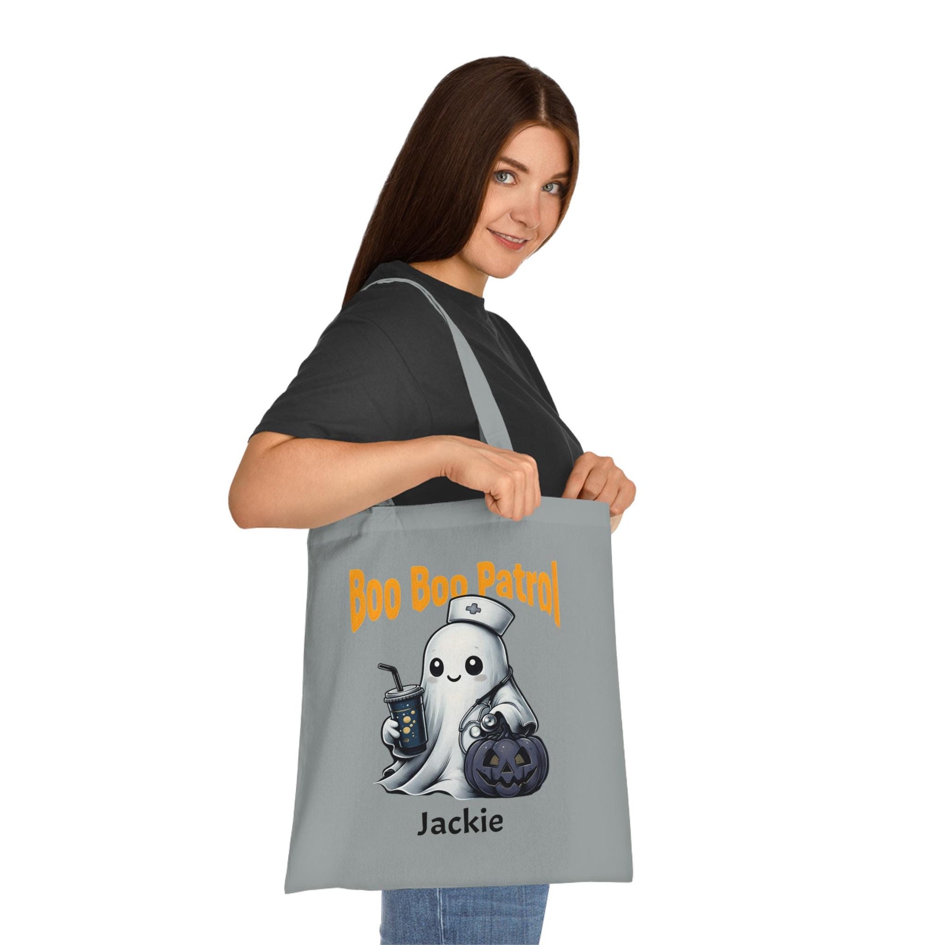Boo Boo Patrol Nurse Halloween Tote Bag, Cute Ghost Design, Trick or Treat Bag, Halloween Party, Spooky Season Essential, Nurses Gift