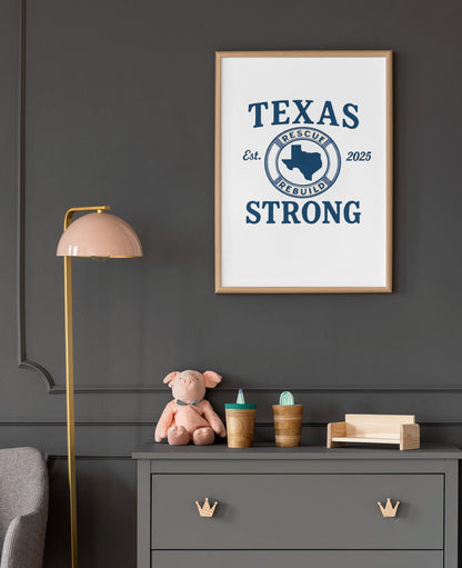 Texas Strong Rescue Rebuild PNG | Texas Pride Disaster Relief Design | Lone Star Support 2025