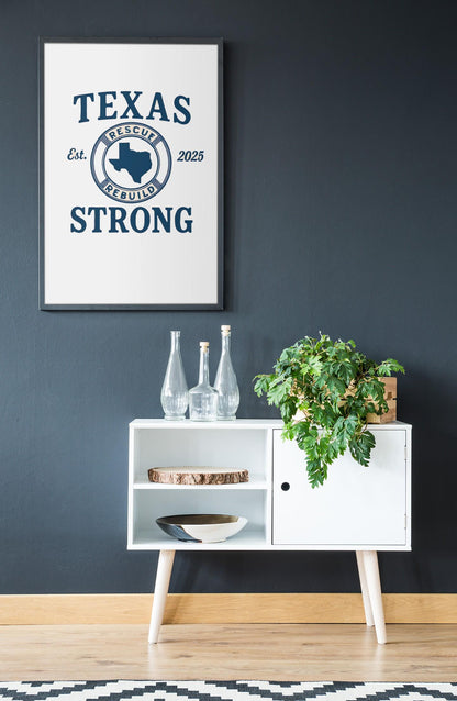 Texas Strong Rescue Rebuild PNG | Texas Pride Disaster Relief Design | Lone Star Support 2025