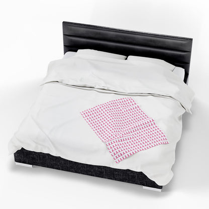 Soft Pink Velveteen Plush Blanket: Cozy Throw, Breast Cancer Awareness