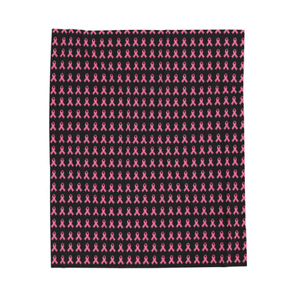 Soft Pink Velveteen Plush Blanket: Cozy Throw, Breast Cancer Awareness