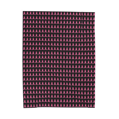 Soft Pink Velveteen Plush Blanket: Cozy Throw, Breast Cancer Awareness