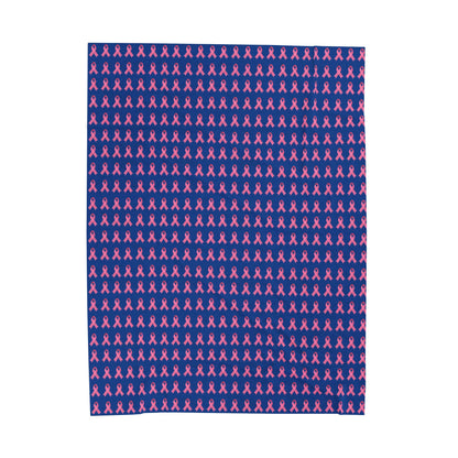 Soft Pink Velveteen Plush Blanket: Cozy Throw, Breast Cancer Awareness