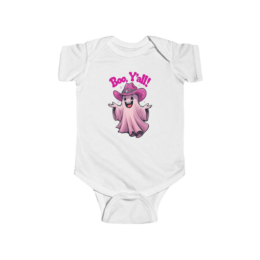Boo Y'all Ghost Infant Bodysuit, Halloween Baby Outfit, Cute Baby Costume, Trick or Treat Onesie, Ghost Baby Clothes