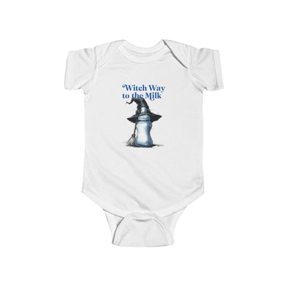 Witch Way to the Milk Bodysuit: Infant Halloween Outfit