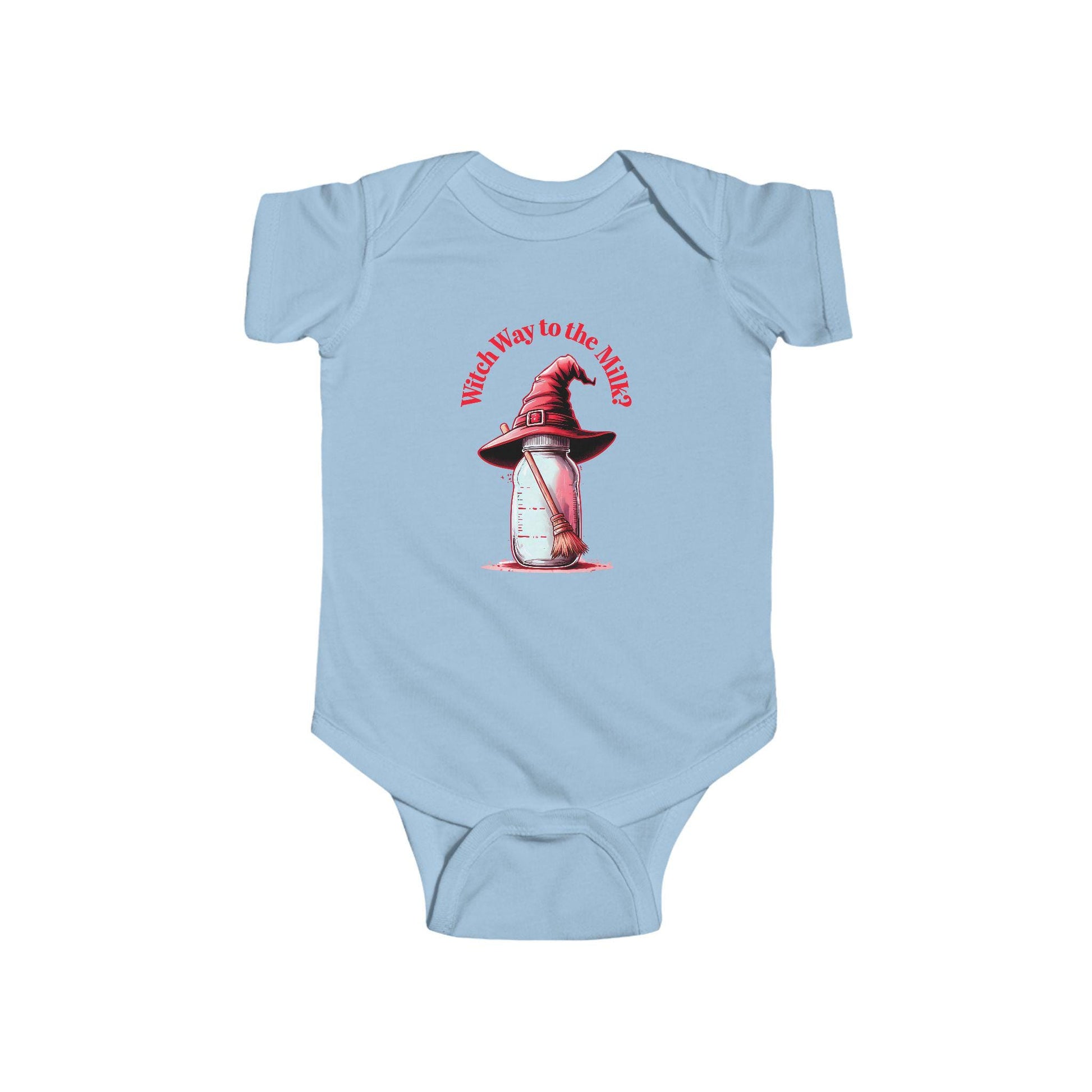 Witch Way to the Milk Infant Bodysuit: Funny Halloween Baby Outfit