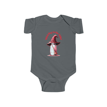 Witch Way to the Milk Infant Bodysuit: Funny Halloween Baby Outfit