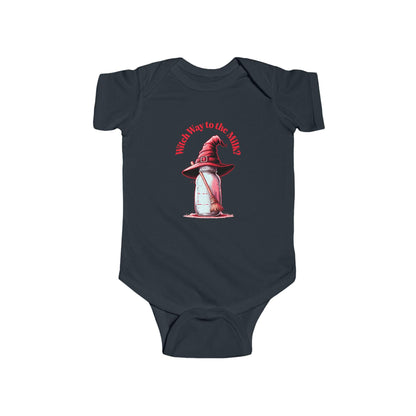 Witch Way to the Milk Infant Bodysuit: Funny Halloween Baby Outfit