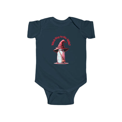 Witch Way to the Milk Infant Bodysuit: Funny Halloween Baby Outfit