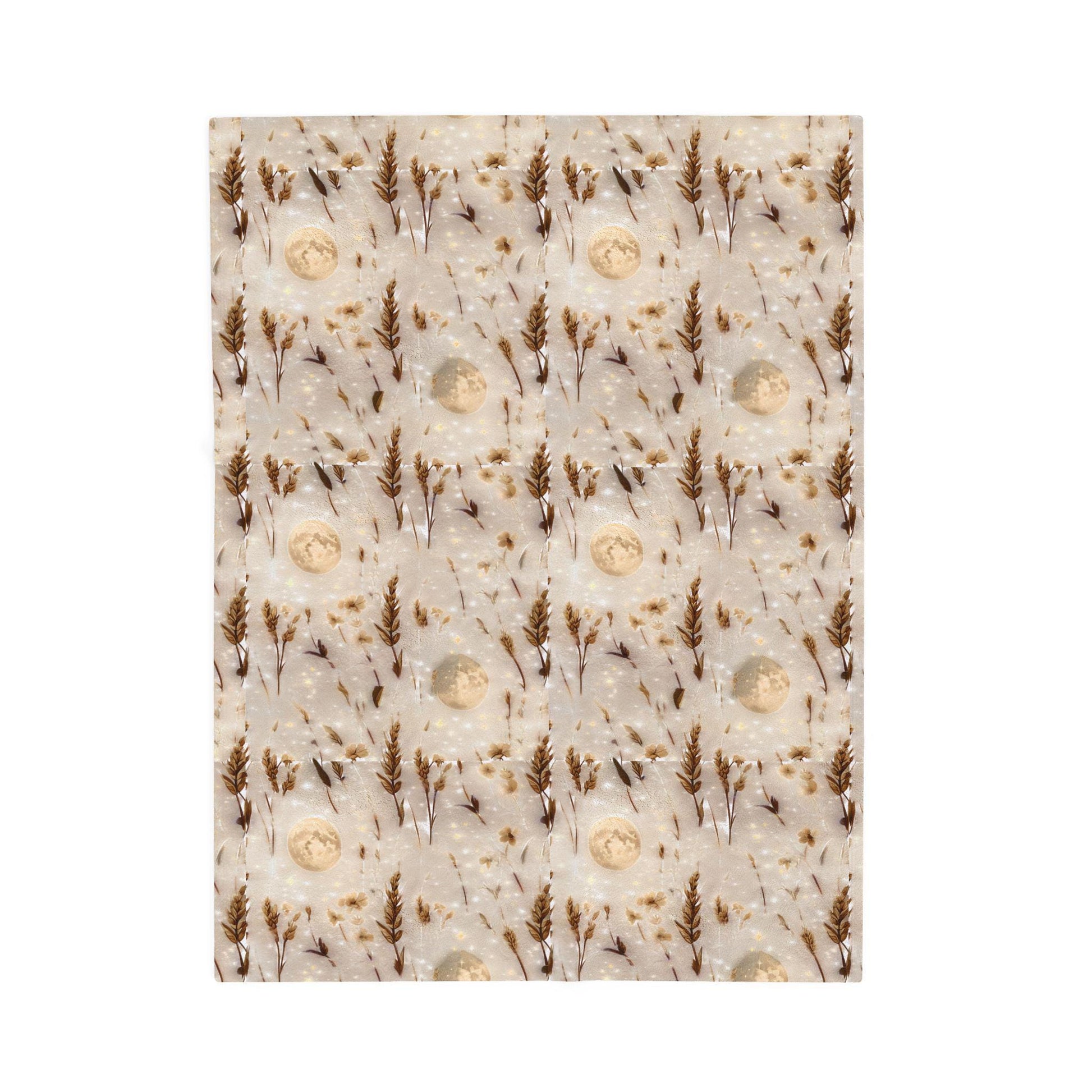 Velveteen Plush Blanket: Harvest Moon Throw, Cozy Home Decor