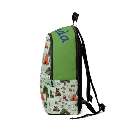 Personalized Kids Backpack: Forest Animals & Camping Scene