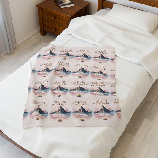 Inspirational Quote Velveteen Plush Blanket: Cozy Motivational Throw