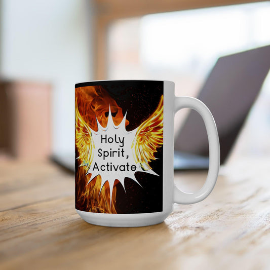 Fiery Spirit Ceramic Mug: Inspirational Coffee Cup, Unique Kitchen Decor