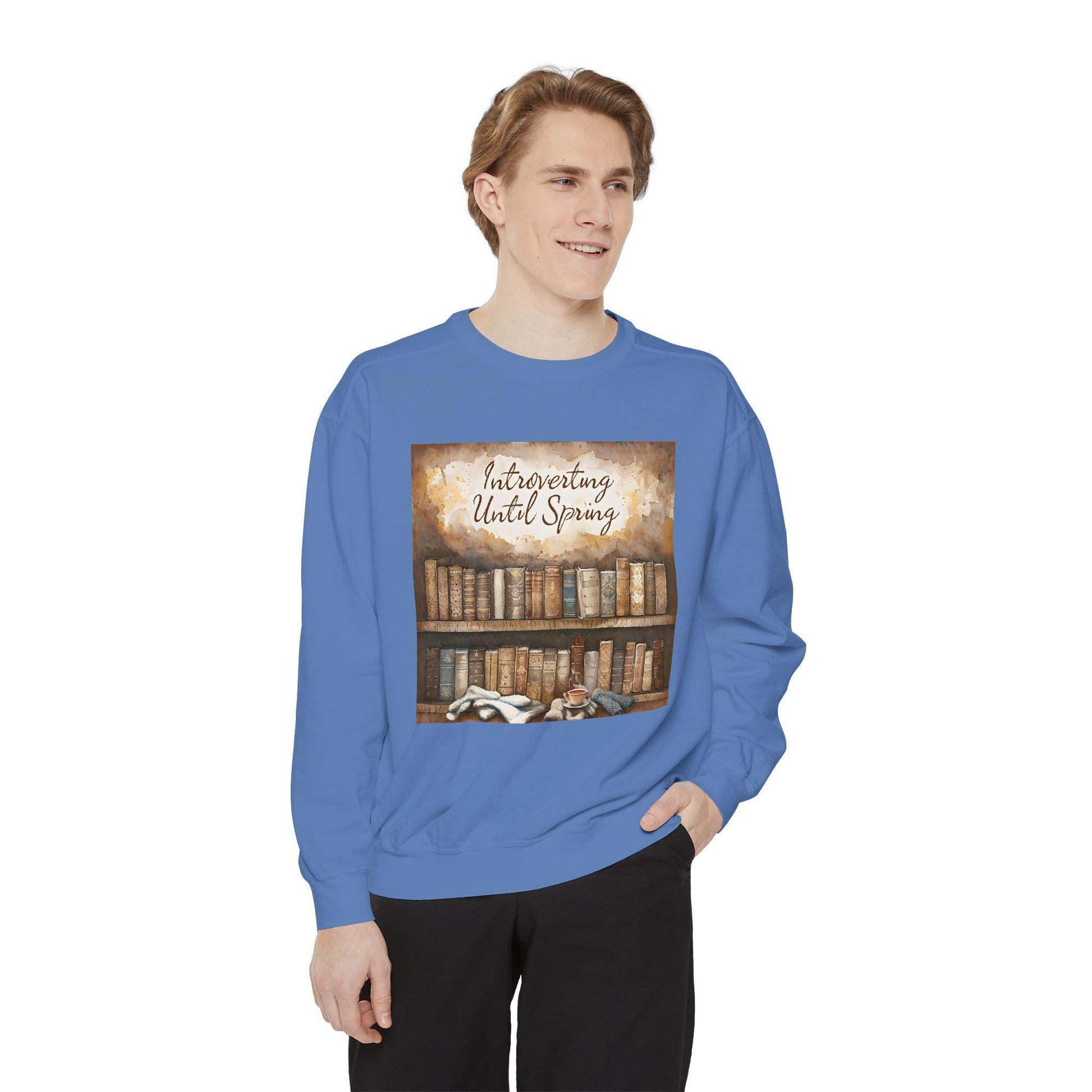 Introverting Until Spring Sweatshirt: Cozy Book Lover Apparel