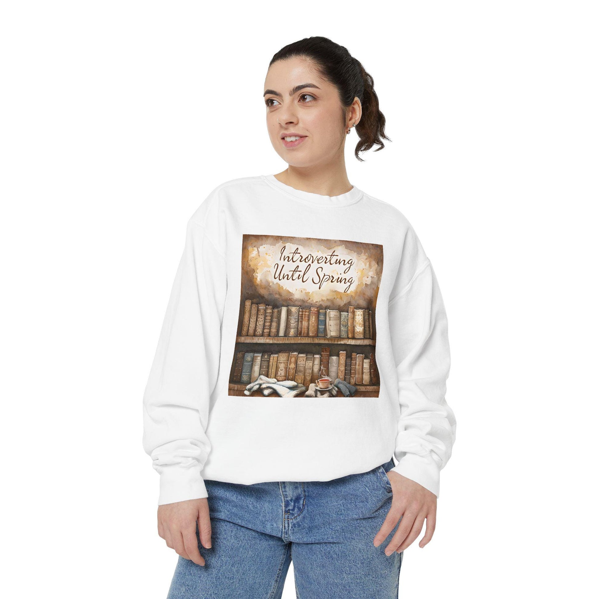 Introverting Until Spring Sweatshirt: Cozy Book Lover Apparel
