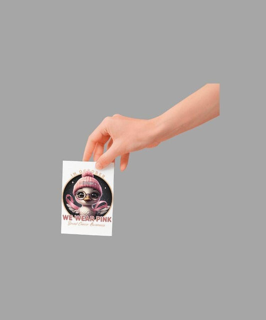 Outdoor Sticker - Goose Breast Cancer Awareness Theme - In October We Wear Pink