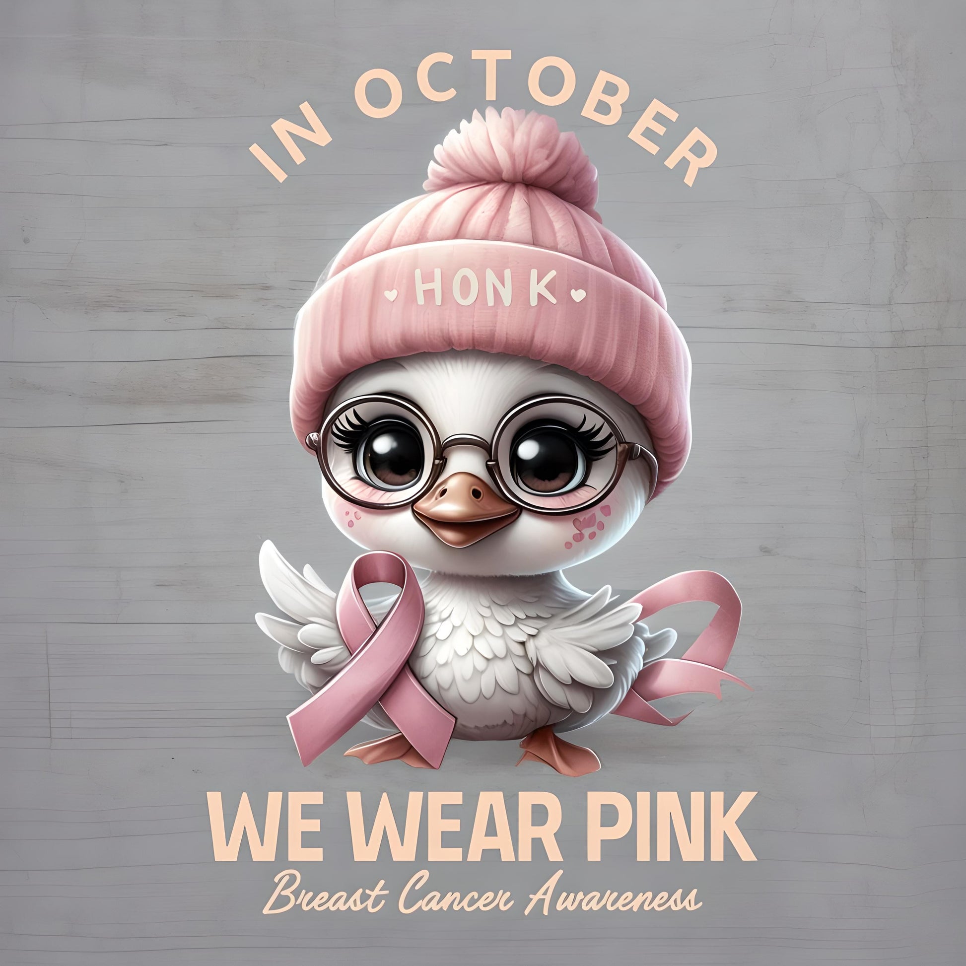 Outdoor Sticker - Goose Breast Cancer Awareness Theme - In October We Wear Pink