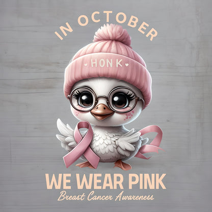 Outdoor Sticker - Goose Breast Cancer Awareness Theme - In October We Wear Pink