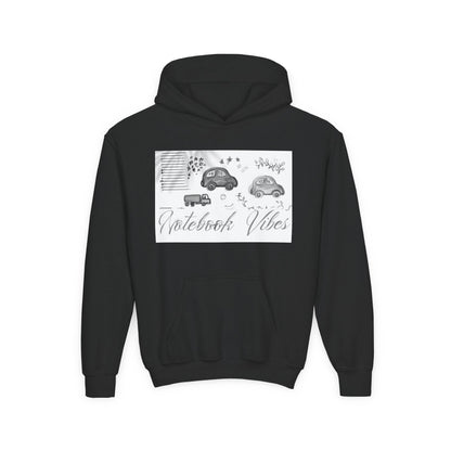 Notebook Vibes Youth Hoodie, Cool Car Design Sweatshirt, Gift for Teen Boys Girls, Casual Wear, Birthday Present, Art Lover Apparel