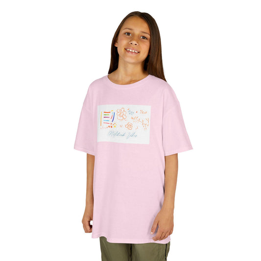 Kids Heavy Cotton Tee: Fun Notebook Graphic Unisex Shirt