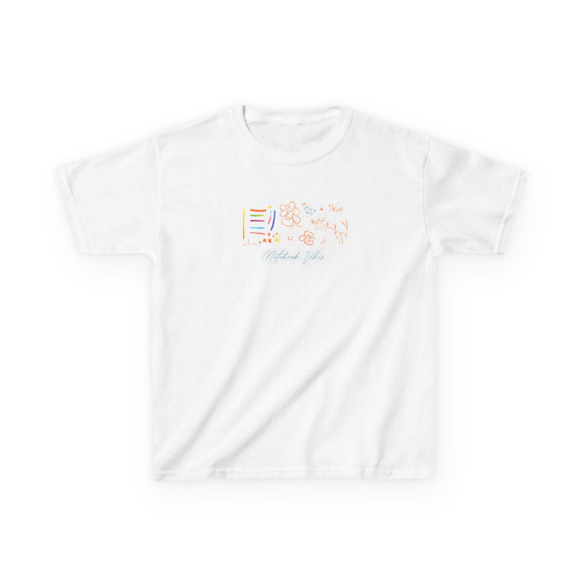 Kids Heavy Cotton Tee: Fun Notebook Graphic Unisex Shirt