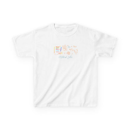 Kids Heavy Cotton Tee: Fun Notebook Graphic Unisex Shirt