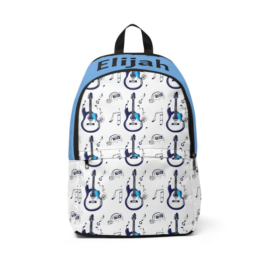 Guitar-Themed Nylon Backpack: Music Lover Gift, Water-Resistant