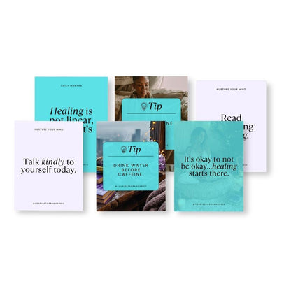 100 Editable Mental Health Quote Templates | Canva Instagram Posts | Self-Care & Wellness Bundle, Digital Download