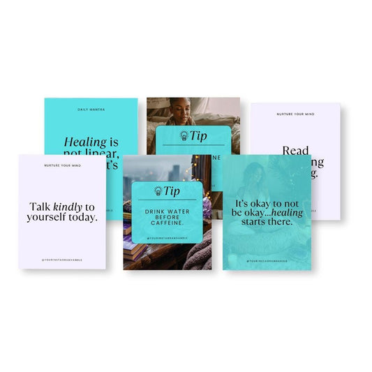 100 Editable Mental Health Quote Templates | Canva Instagram Posts | Self-Care & Wellness Bundle, Digital Download
