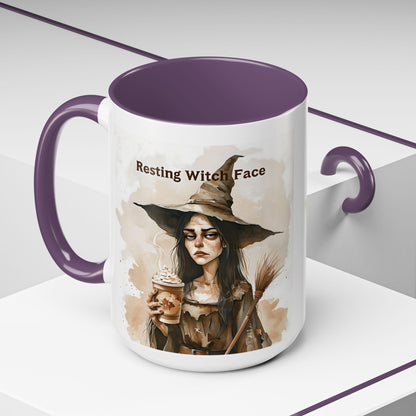 Resting Witch Face Coffee Mug - Halloween Mug, Funny Mug, Witch Mug, Halloween Gift, Coffee Lover Gift