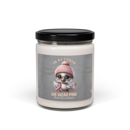 October Awareness Soy Candle: Pink Ribbon Breast Cancer Gift