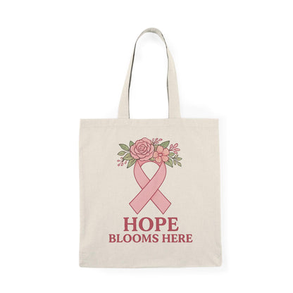 Hope Blooms Floral Tote Bag: Breast Cancer Awareness Gift