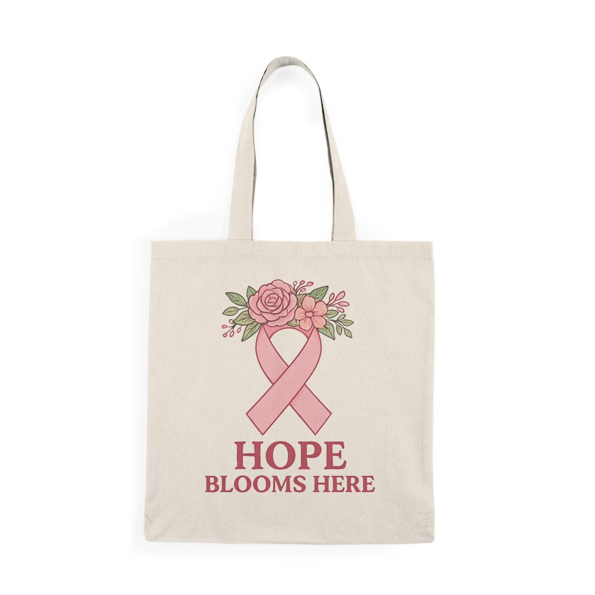 Hope Blooms Floral Tote Bag: Breast Cancer Awareness Gift