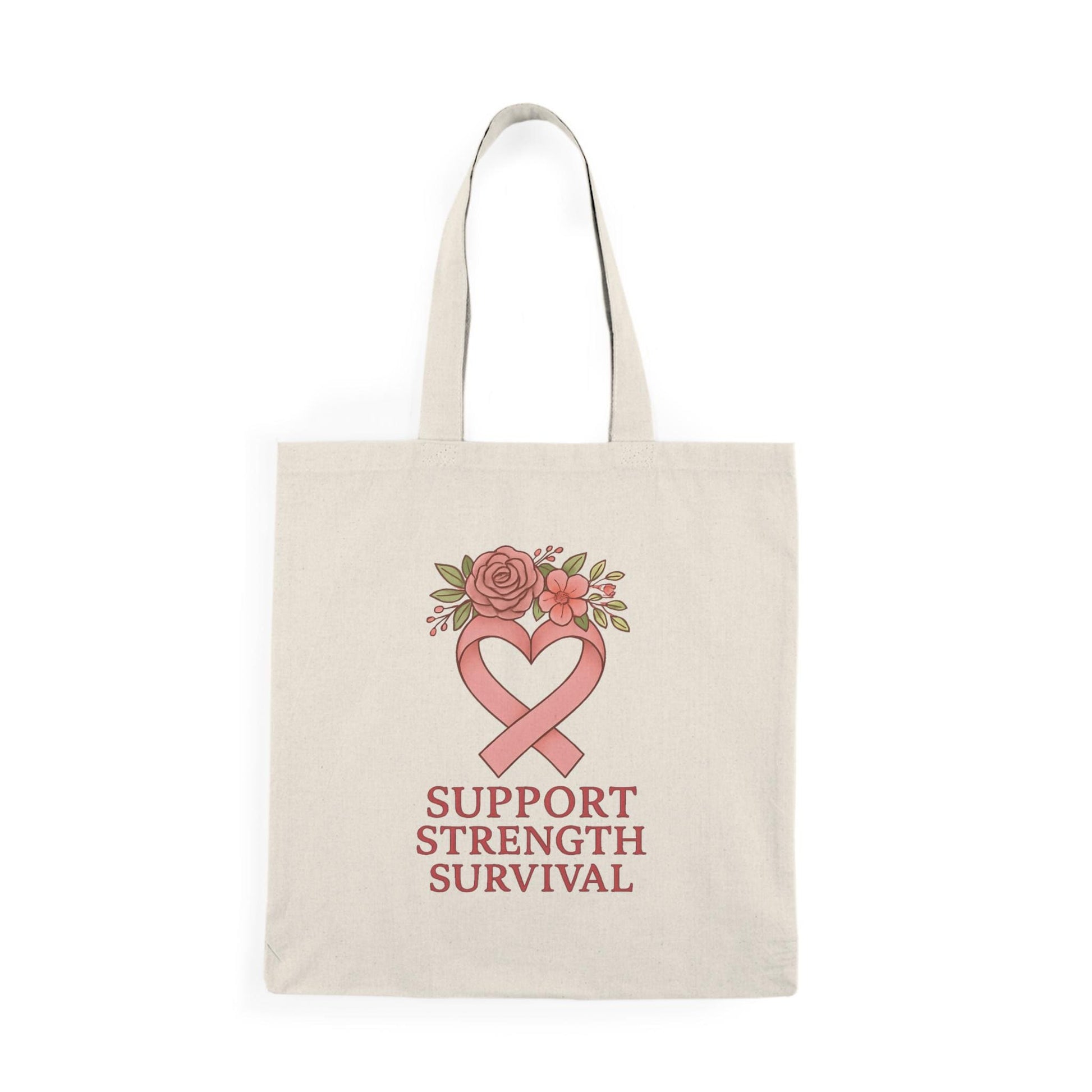 Breast Cancer Awareness Tote Bag: Floral Inspirational Design