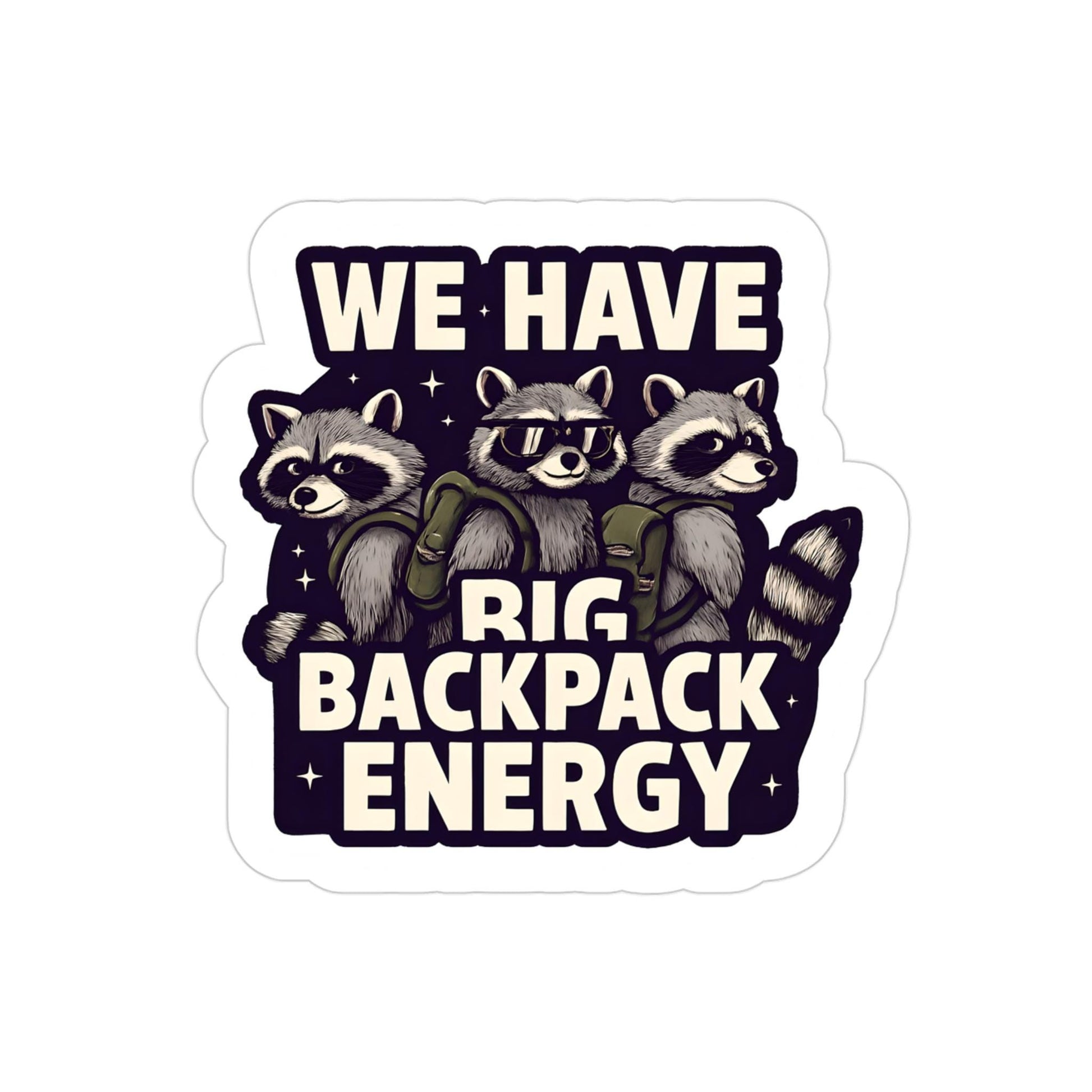 Adventurous Raccoon Outdoor Sticker: Eco-Friendly Vinyl, Water-Resistant