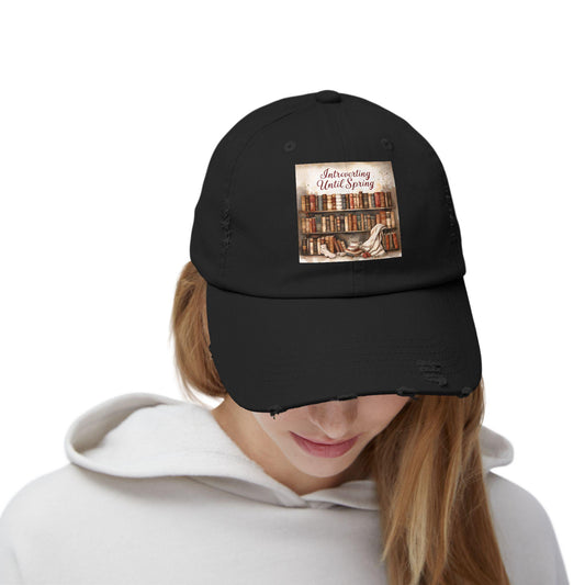 Introverting Until Spring Distressed Cap: Cozy Book Lover Gift