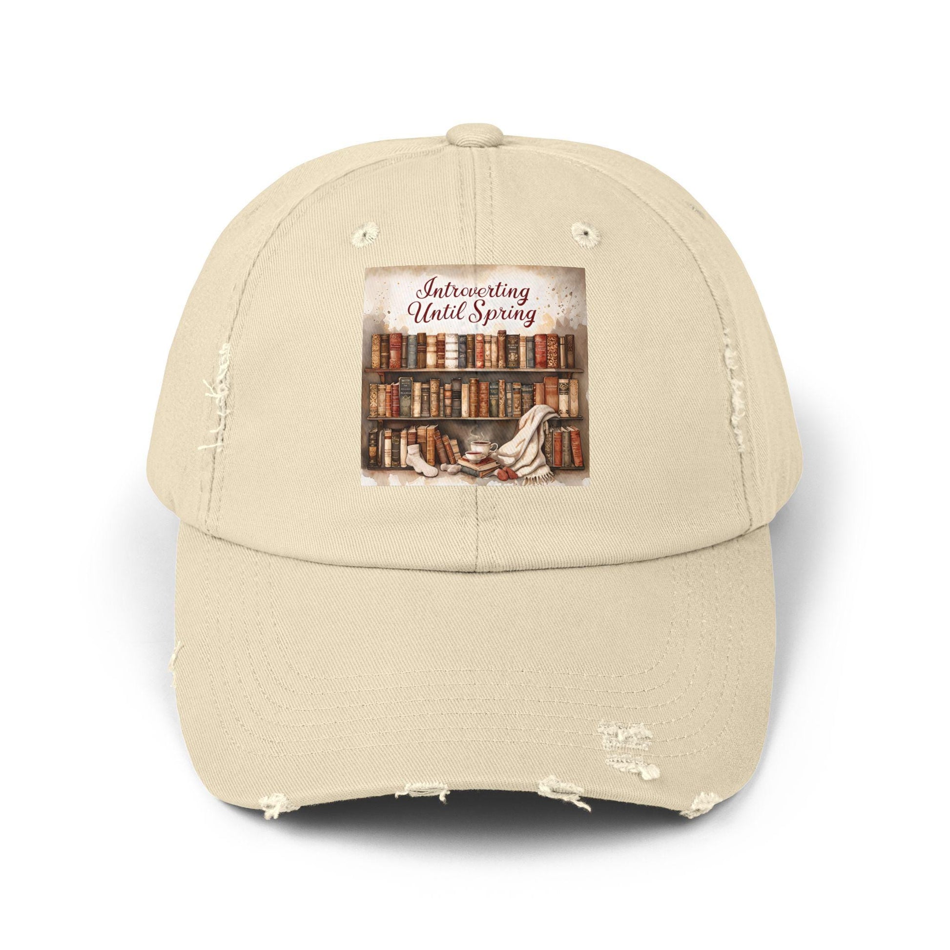 Introverting Until Spring Distressed Cap: Cozy Book Lover Gift