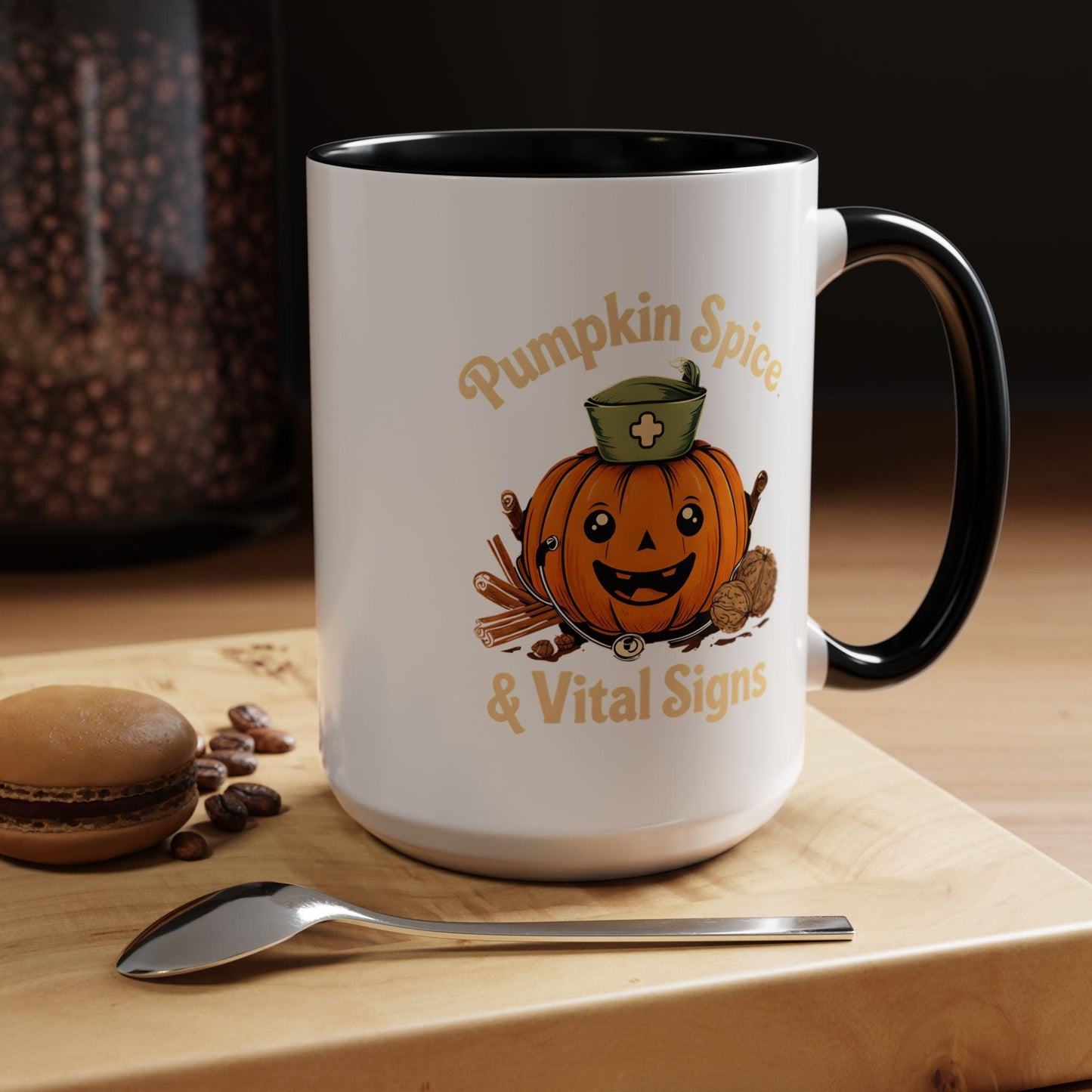 Pumpkin Spice Coffee Mug: Vibrant Ceramic Fall Decor