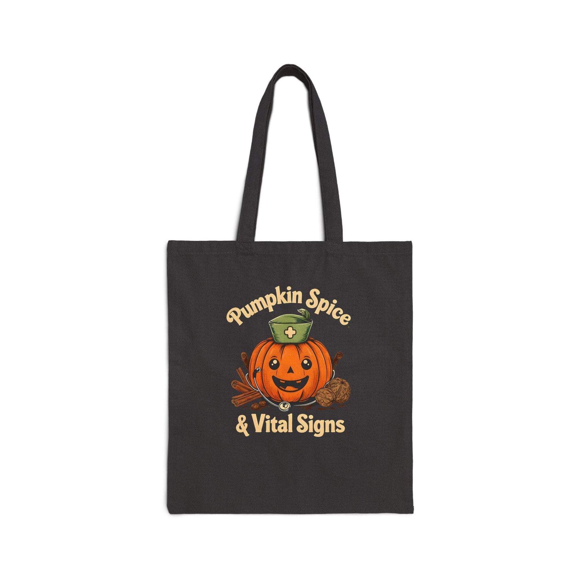 Pumpkin Spice Tote Bag: Halloween Fall Accessory, Eco-Friendly Canvas