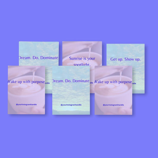 100 Morning Motivation Canva Templates | Sunrise Quote Bundle Editable