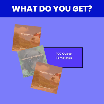 Dog Lover Quote Templates: Canva Editable Social Media Bundle (Digital Download)