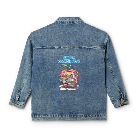 Denim Apple Jacket: Women's Oversized Jean Jacket, Vintage Style