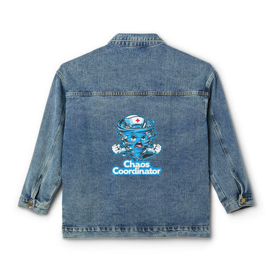 Chaos Coordinator Denim Jacket: Oversized Trendy Women's Coat