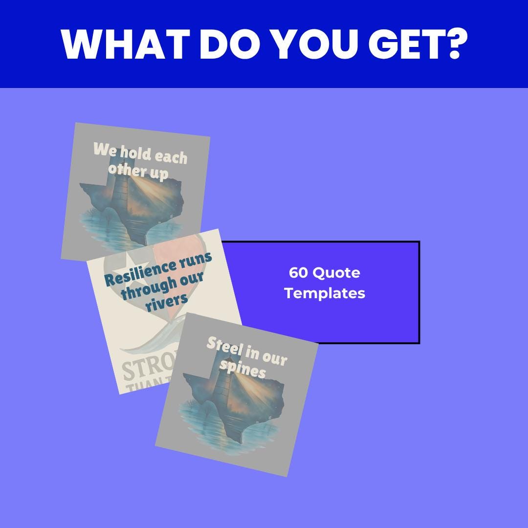 60 Texas Strong Quotes: Editable Canva Templates for Phone Wallpaper (Digital Download PNGs)