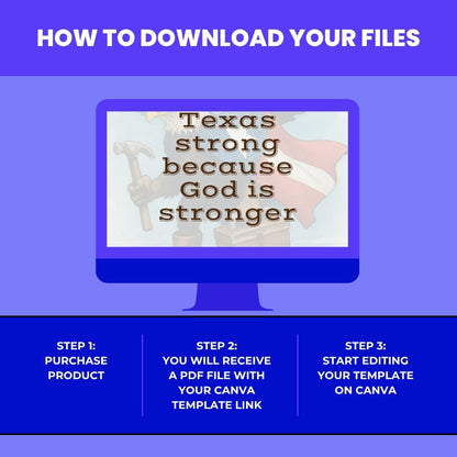 Texas Strong Faith Quotes: Christian Canva Templates (PNG Digital Download)