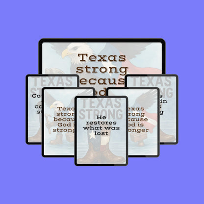 Texas Strong Faith Quotes: Christian Canva Templates (PNG Digital Download)