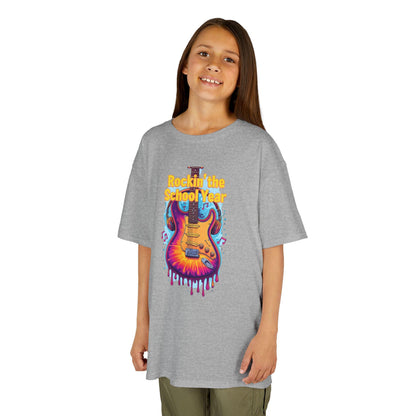 Electric School Year Kids Tee: Music Lover Graphic Shirt