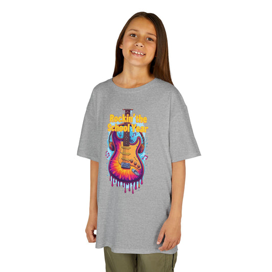 Electric School Year Kids Tee: Music Lover Graphic Shirt